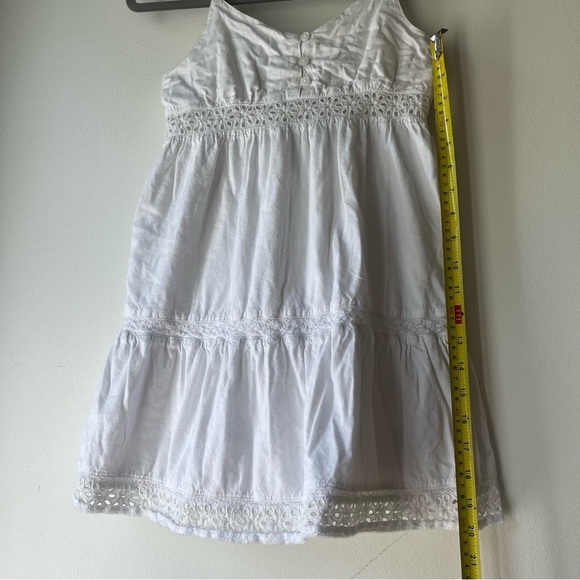 GAP Teen White Eyelet Tiered Sundress Size 10 Youth Summer Cotton Blend - Picture 10 of 12
